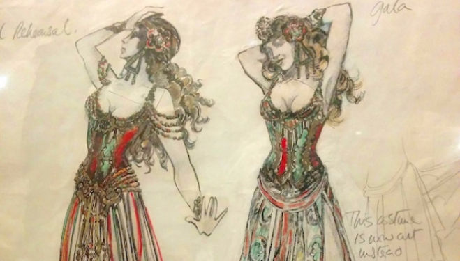 Sketch of costumes from Phantom of the Opera, V&A Curtain Up