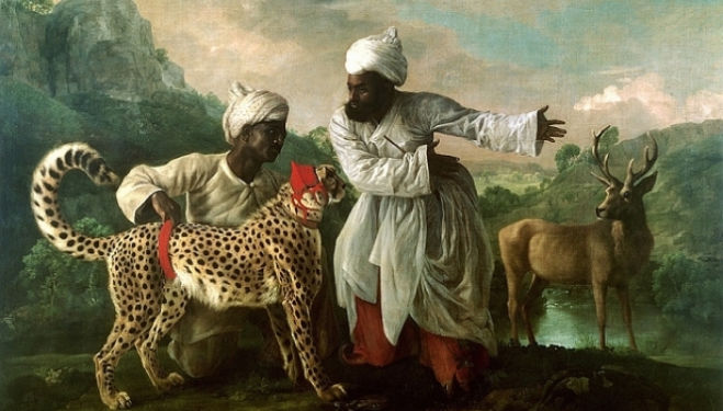 George Stubbs A Cheetah and a Stag with two Indian Attendants 1765 © Manchester Art Gallery