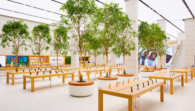 The new look Apple store has opened on Regent Street