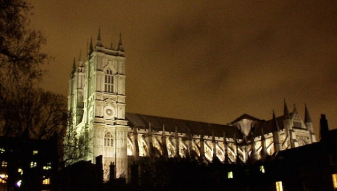 Westminster Abbey late night 