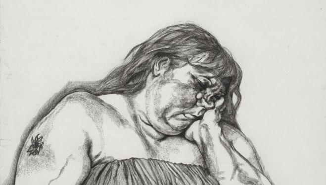 Lucian Freud 'Woman with Arm Tattoo' 1996, etching, 70.0 x 92.0 cm