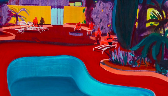 Detail: Valley Pool Party by Jules de Balincourt © the artist & Victoria Miro