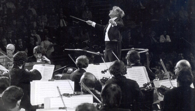 Leonard Bernstein was an inspiring conductor and composer. Photograph: LSO archive