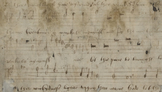 Manuscript of Katherine Parr's song was lost until 1978. Photograph: DIAMM.ac.uk