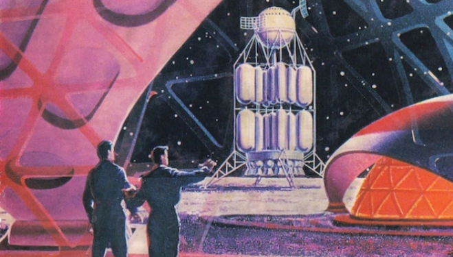 Soviet vision, 1968, of a Moon base. Image: Moscow Design Museum