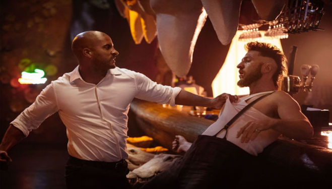 Ricky Whittle (Shadow Moon) and Pablo Schreiber (Mad Sweeney), 'American Gods' 