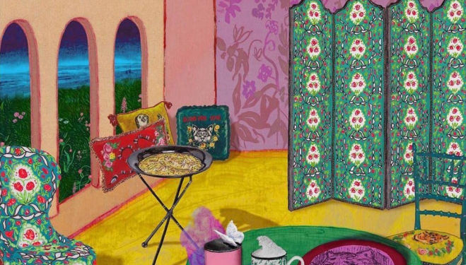 Gucci launches Gucci Decor, with artist's impressions by Alex Merry