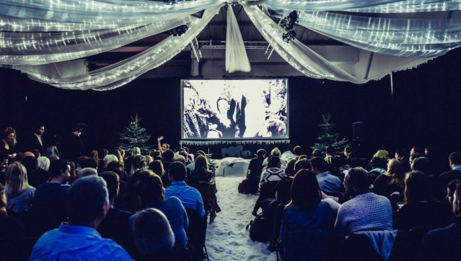 Pop Up Screens host Cinema in the Snow at the Hackney Showroom