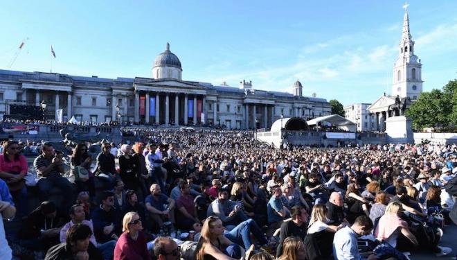 Trafalgar Square becomes a classical concert arena on Sunday 1 July. Photo: Getty