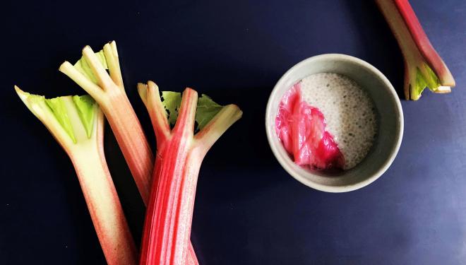 Simple + Healthy recipe: Chia Pudding and Stewed Rhubarb 