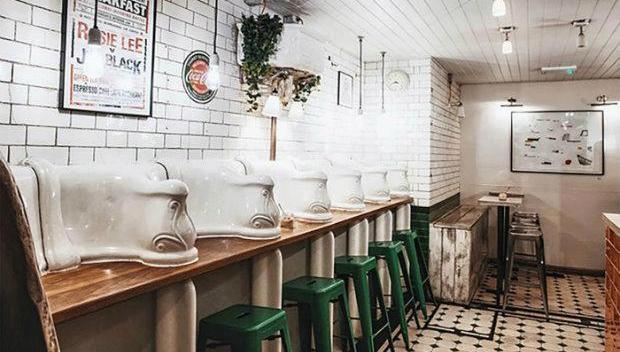 The Attendant coffee shop, Fitzrovia, in a converted Victorian toilet