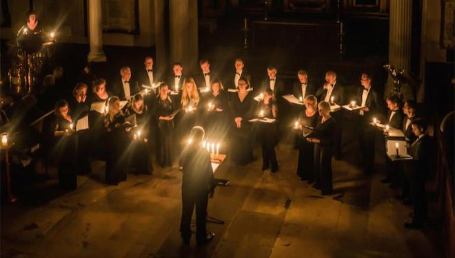 Ex Cathedra sing sacred music by candlelight on 13 Dec. Photo: Roger Cable