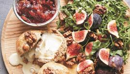 Baked fig with goat's cheese and walnut pastry from Honey & Co's At Home