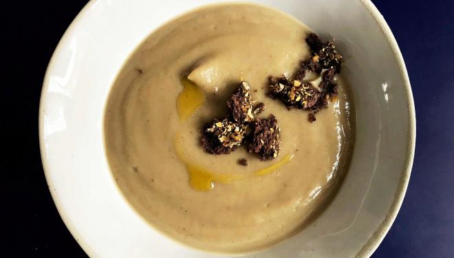 Discover our chestnut velouté and dukkah crackers recipe