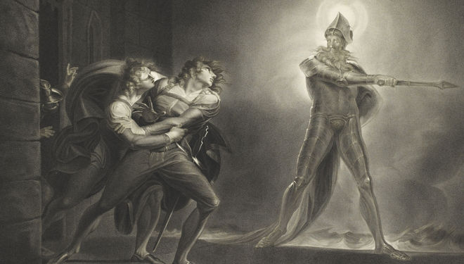 Fuseli's suitably Gothicized image of the ghost of Hamlet's father in Boydell’s Shakespeare. Photograph courtesy of the British Library