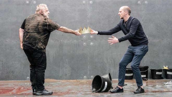 Simon Russell Beale and Leo Bill in The Tragedy of King Richard the Second. Photo: Marc Brenner