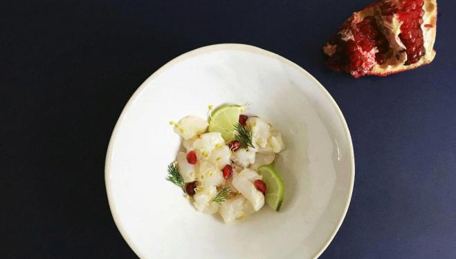 Simple + Healthy recipe: Sea Bass, Lime and Pomegranate Ceviche