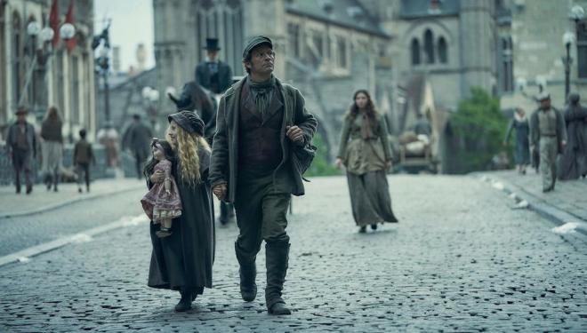 Lia Giovanelli and Dominic West in Les Miserables
