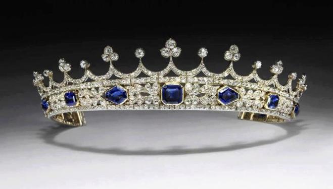 Queen Victoria's sapphire and diamond coronet, designed by Prince Albert, made by Joseph Kitching, London, 1840-1842. Purchased through the generosity of William & Judith, and Douglas and James Bollinger as a gift to the Nation and the Commonwealth. © Vic
