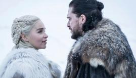 Emilia Clarke and Kit Harrington in Game of Thrones season 8, Sky Atlantic