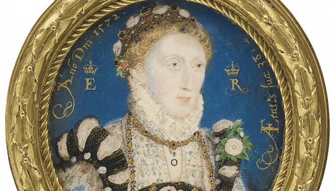 Queen Elizabeth I by Nicholas Hilliard, 1572 © National Portrait Gallery, London (detail)