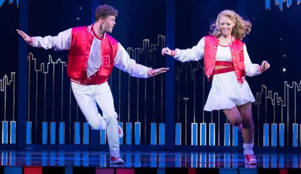 Jay McGuiness as Josh Baskin & Kimberley Walsh as Susan Lawrence in Big The Musical. Photo by Alastair Muir.