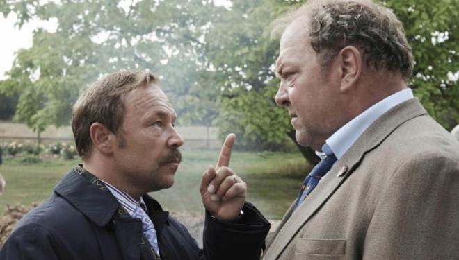 Stephen Graham and Mark Addy in White House Farm, ITV