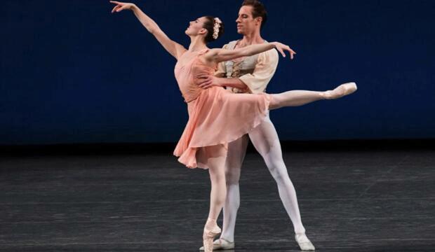 Tiler Peck and Andrew Veyette in Allegro Brillante. Photo: Paul Kolnick courtesy of New York City Ballet