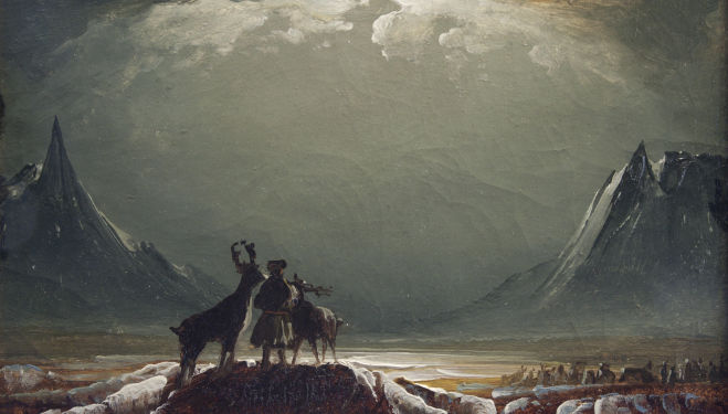 'Landscape from Finnmark with Sámi and Reindeer' by Peder Balke,1850, Northern Norway Art Museum, Tromsø, courtesy of National Gallery London