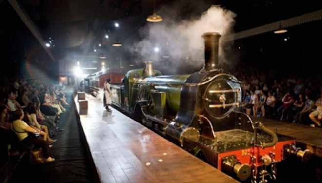 a beautiful 60-tonne locomotive that steams into the theatre to delight all ages