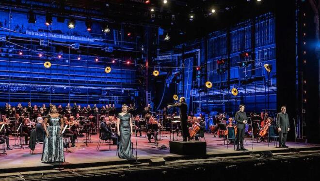English National Opera on stage for Mozart's Requiem. Photo: Clive Barda