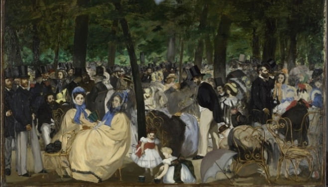 Music in the Tuileries Gardens Edouard Manet 1862, The National Gallery, London, Sir Hugh Lane Bequest, 1917