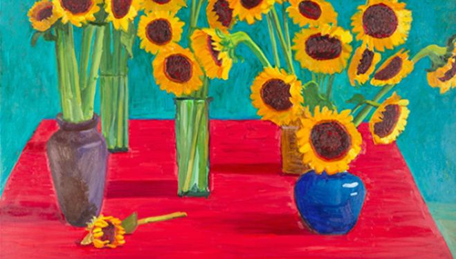 David Hockney, 30 Sunflowers (1996) Oil on canvas © David Hockney. Photo Credit: Richard Schmidt
