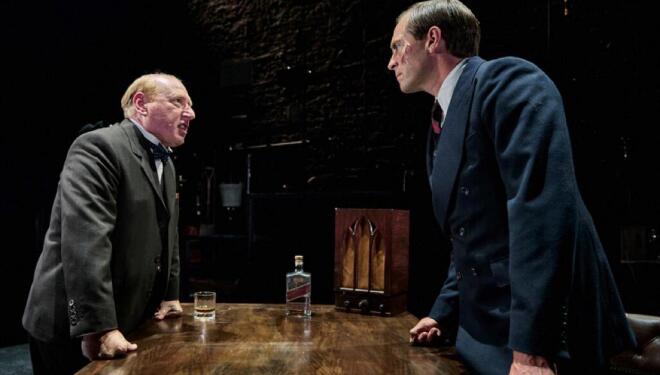 Adrian Scarborough and Stephen Campbell Moore in When Winston Went to War with the Wireless.  Photo: Manuel Harlan