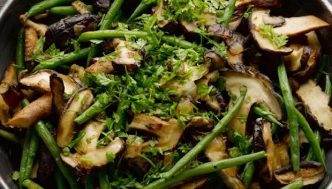Ottolenghi french beans with shiitake mushrooms and nutmeg