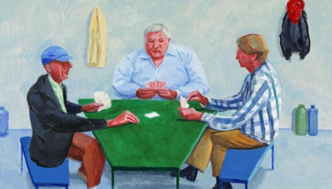 David Hockney Card Players #1 (2014), courtesy the artist and Annely Juda Fine Art