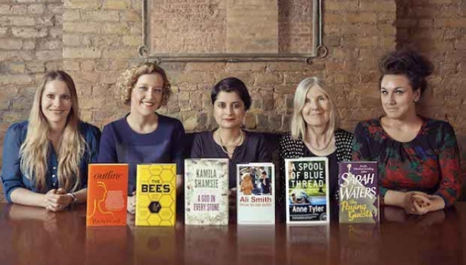 The Baileys Women's Prize for Fiction judges and the shortlisted titles.