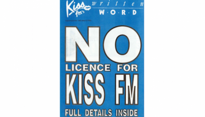 No License for Kiss FM, Written Word magazine, 1989, courtesy Gordon Mac