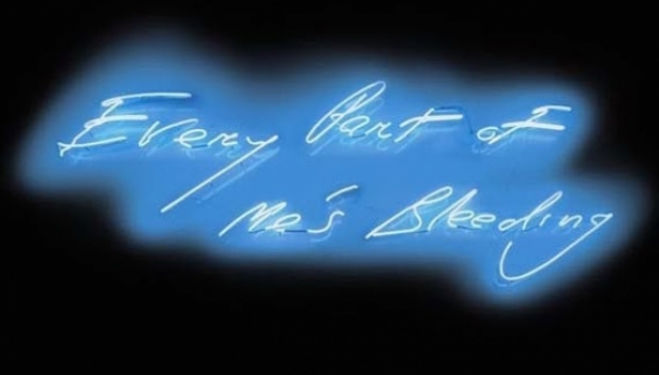 Tracey Emin artist, Every Part of Me's Bleeding (1999), courtesy of Christie's London and 