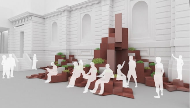 SO? Architecture and Ideas, Unexpected Hill installation at Royal Academy London Burlington Gardens