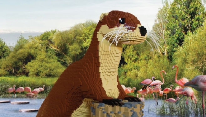 Giant Lego brick animals at the London Wetlands Centre