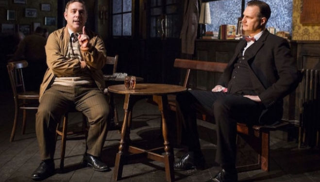 Andy Nyman and David Morrissey in Hangmen; photo by Helen Maybanks