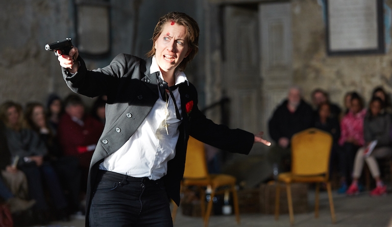 Flora McIntosh as a desperate Romeo in I Capuleti e I Montecchi. Photograph: Richard Lakos 