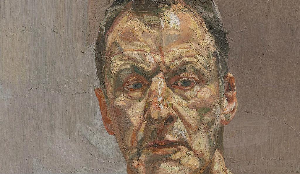 Detail: Reflection (Self-portrait), 1985.  Oil on canvas. 56.2 x 51.2 cm. Private collection, on loan to the Irish Museum of Modern Art © The Lucian Freud Archive / Bridgeman Images.