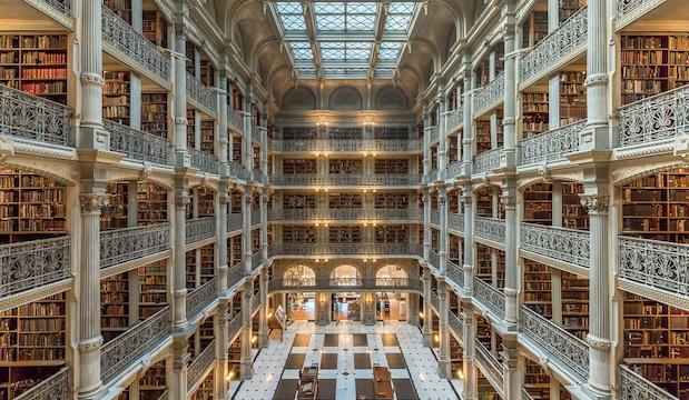 George Peabody Library in Baltimore, US 