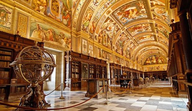 The Library at El Escorial in Madrid, Spain