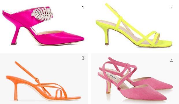 Brightly coloured wedding shoes