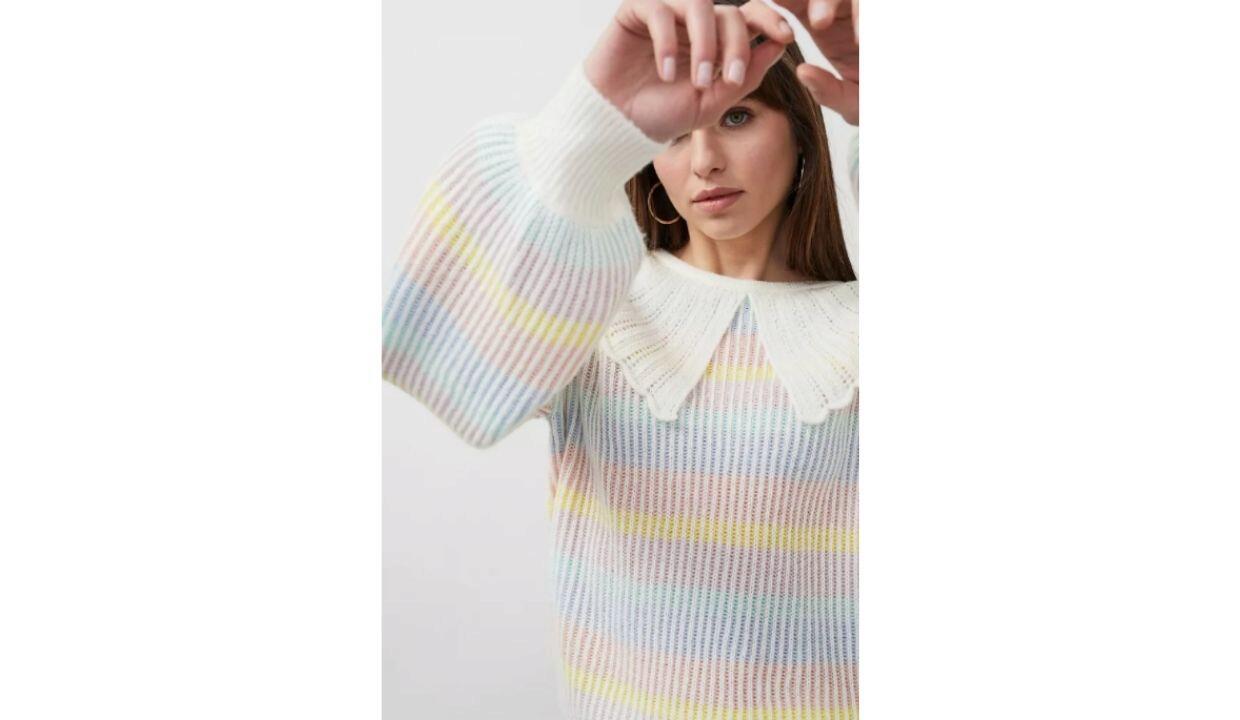 Anthropologie Misty striped rainbow collar jumper, £90