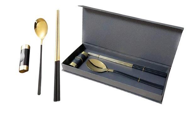 ​Youda Black & Gold Chopstick and Spoon Set, £15.99