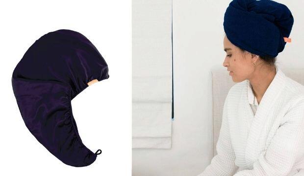 ​Hair helper | Aquis Charmeuse 2 Layer Turban in Midnight Blue, £50